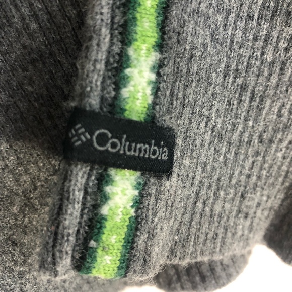 Columbia Grey & Green Snowflake Wool Sweater XL - Picture 7 of 10